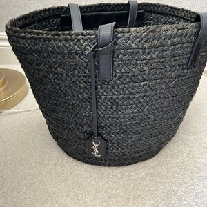 Saint Laurent medium Panier raffia tote bag